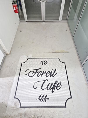 Tapis enseigne commerce mosaïque