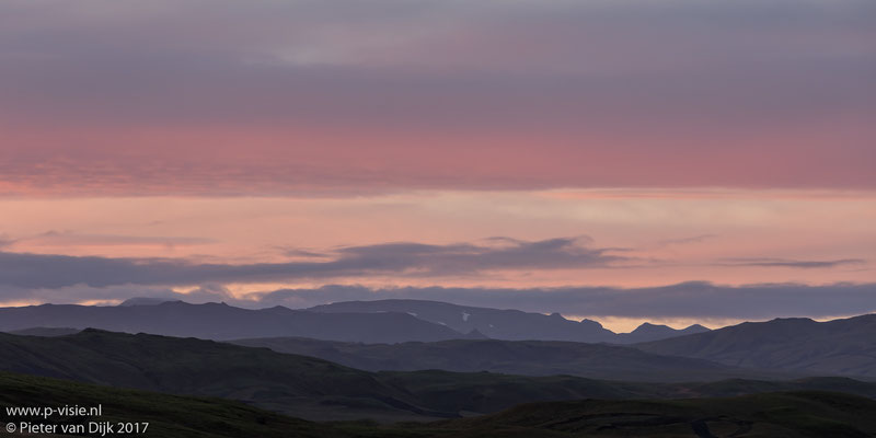 Zonsondergang boven de Mýrdalsjökull gletsjer