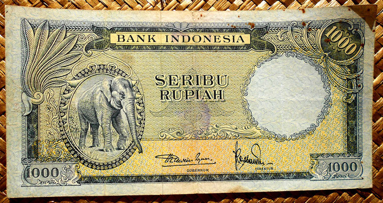 Indonesia 1000 rupias 1957 anverso