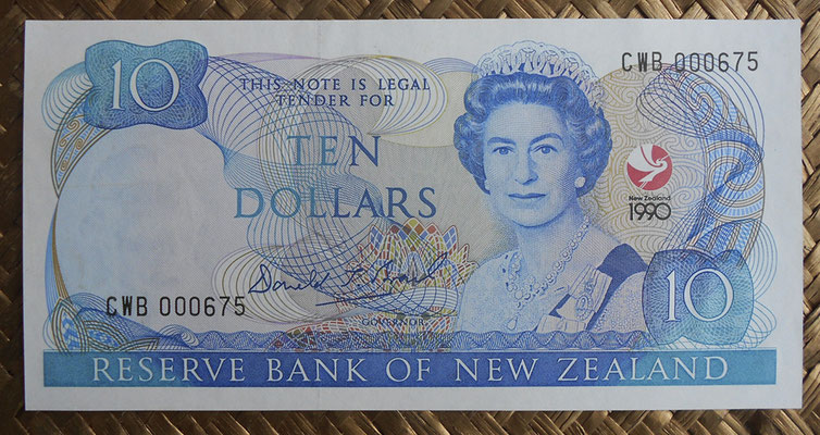 Nueva Zelanda 10  dollars 1990 Conmemorativo (155x78mm) pk.176 anverso