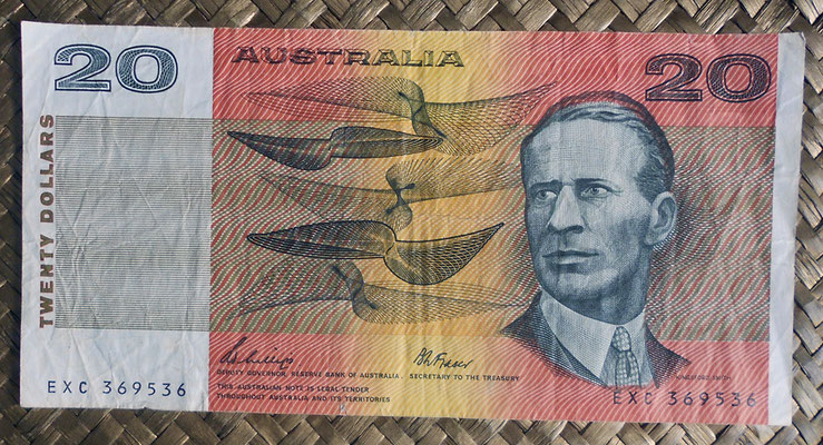 Australia 20 dollars 1989 (160x80mm) pk.46f anverso