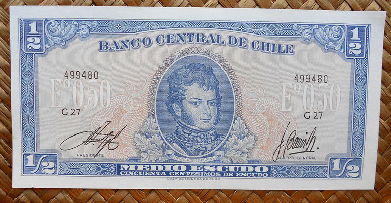 Chile 0,50 escudos 1970-73 anverso