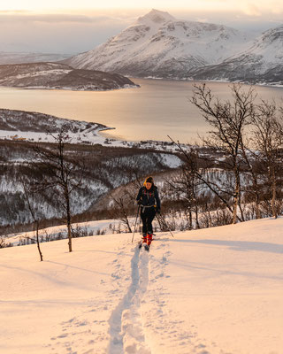 Skitour Norwegen Februar Sonne Powder Tromsø