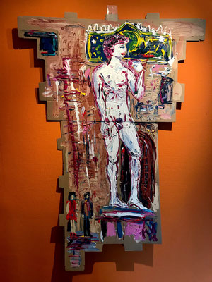 Lady Beautiful + Mister Nice + Florenz/ Acryl auf Kartonage/ Ca. 88 cm x 124 cm