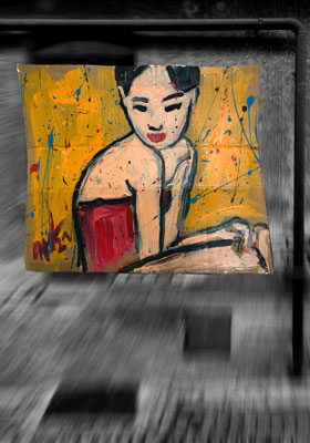 Lady Bangkok/ Acryl auf Leinwand 50 cm x 50 cm