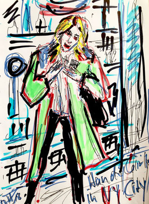 Business-Girli with smartphone 1/ 21,0 cm x 29,7 cm