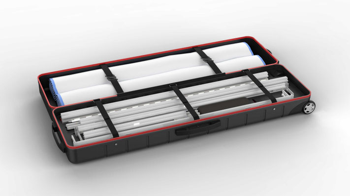 LEDUP-Leuchtbox ABS-Rollkoffer mit Platz für Textilgrafik im Deckel