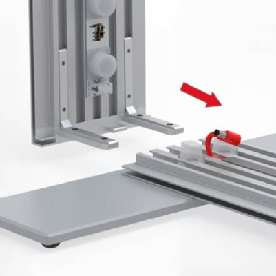 LEDup-Leuchttheke Aufbau Steckverbindung Aluminiumprofile unten