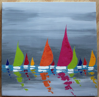 L'orage des voiliers 60x60