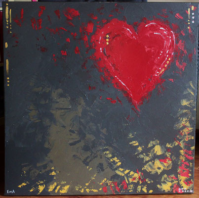 Sombre coeur 80x80