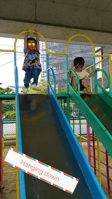 Hanging on the slides