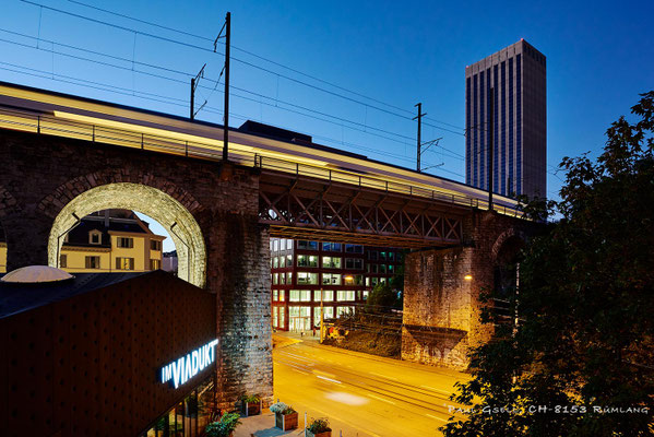 Zürich Aussersihler Viadukt bei Abenddämmerung - #3083