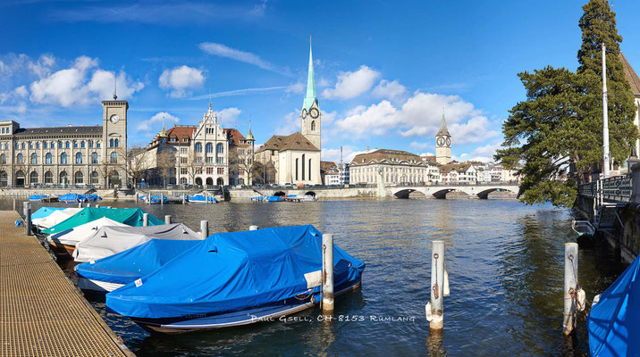 Zürich - Limmat mit Blick auf Stadthausquai - #65784