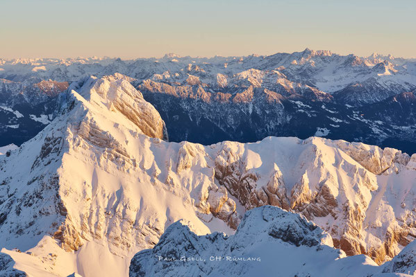 Blick vom Säntis im Abendlicht