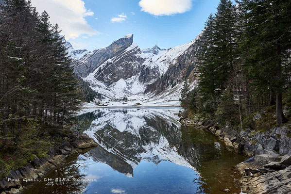 Seealpsee mit Blick auf Rossmad und Säntis - #3735