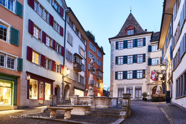 Zürich Napfplatz bei Abenddämmerung - #0412