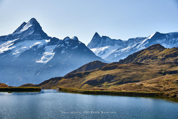 Bachalpsee mit Schreckhorn und Finsteraarhorn im Hintergrund