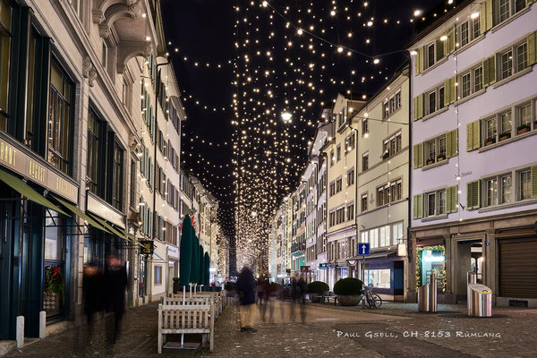 Weihnachtsbeleuchtung am Rennweg in Zürich - #4100