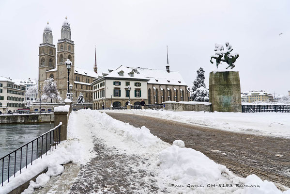 Münsterbrücke mit Waldmann Statue - #2239