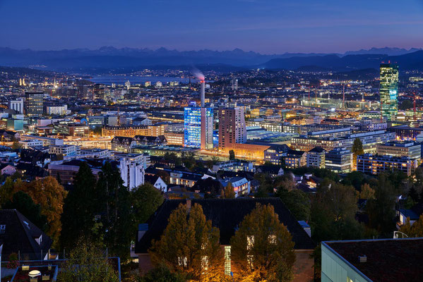 Blick auf Zürich bei Abenddämmerung - #8610