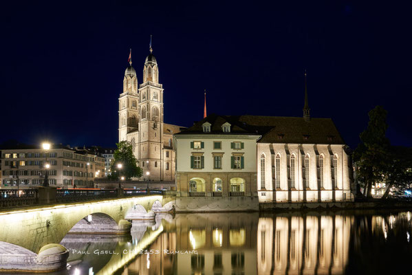 Zürich - Münsterbrücke, Grossmünster, Helmhaus, Wasserkirche - #1950