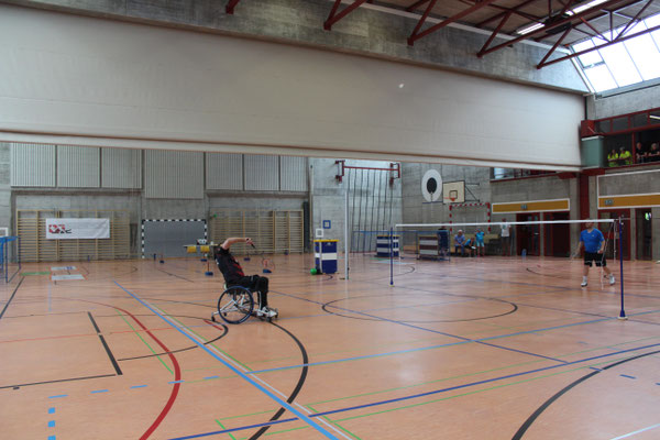 Parabadminton Demospiel mit Marc Elmer