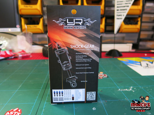 Yeah Racing - Gear Shock 1/10 Aluminium Dämpfer Set 60mm für 1/10 Offroad/Rally