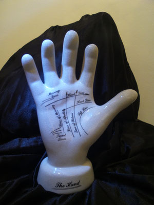 Mano de porcelana para quiromancia 