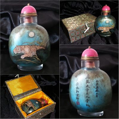 Snuff bottle pintado interior