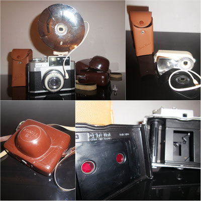 Cámara de fotos vintage Koroll 2 + flash de bombilla Duo Lux