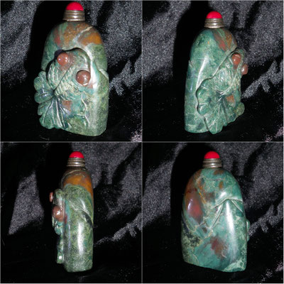 Snuff bottle de ágata musgo