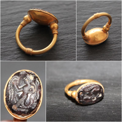 Roman ring 21k Gold & intaglio / Anillo romano en Oro de 21k e intaglio