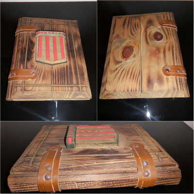 Antiguo álbum de fotos musical de madera ✯ Old or ancient musical wooden photo