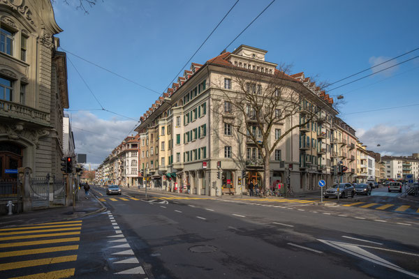 Kreuzung Länggassstrasse/Mittelstrasse.