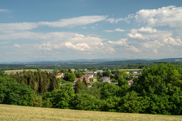 Blick vom Heuberg auf Jestetten.