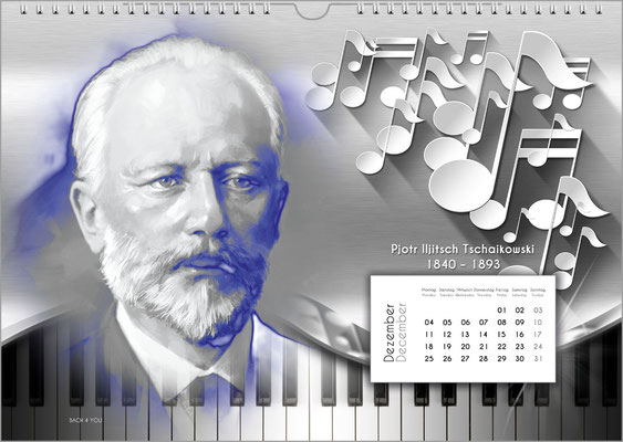 Music gift composers calendar.