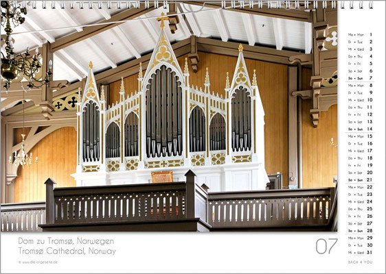 A pipe organ calendar i9n the Bach Shop.