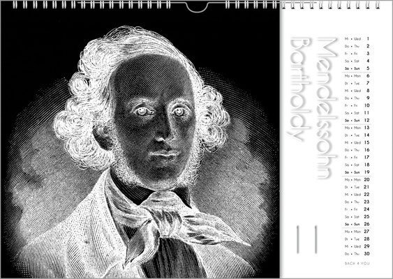 Music gift composers calendar.