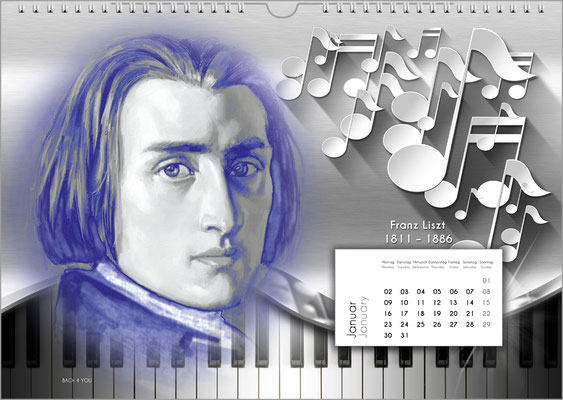 Music gift composers calendar.