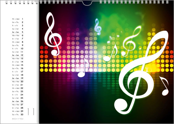 Music calendars are gifts for musicians.
