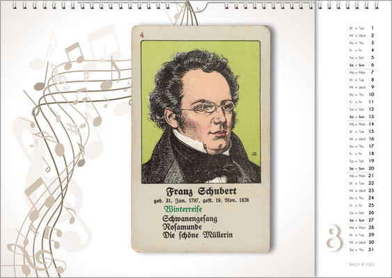 33 composers calendars in the Bach shop.