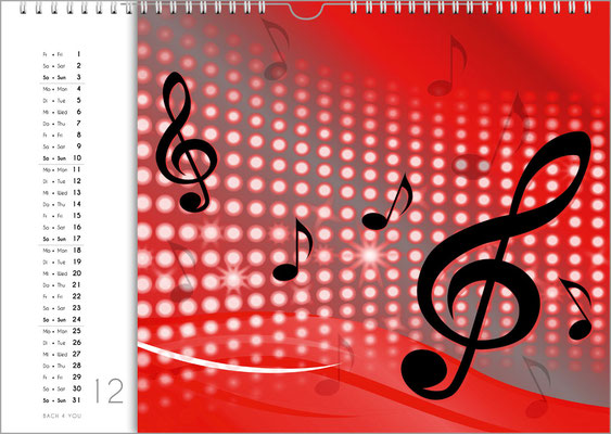 Music calendars are gifts for musicians.