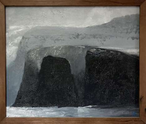 Glaciar, oleo sobre tela con marco, 42cm X 35cm. $80.000.