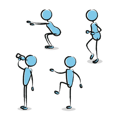 Illustrationen für Bewegungsübungen