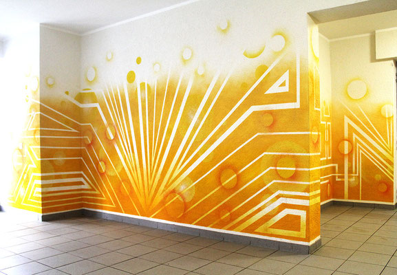 Op-Art Foyer Gestaltung im Wohnhaus in Witten