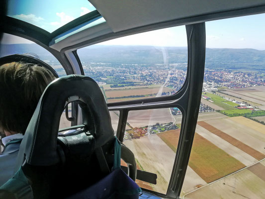 Hubschrauberflug über Korneuburg