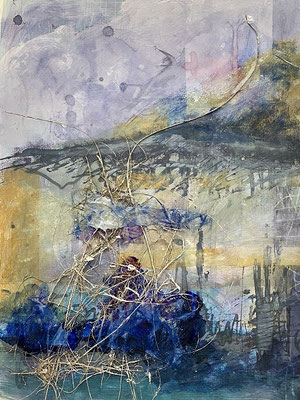 Svalbard 3 | 40*30 cm Mixed Media auf Papier | 175,- € gerahmt mit Passepartout