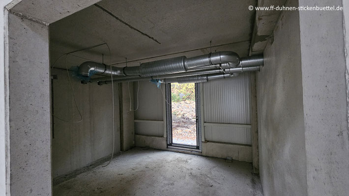 Große Teile der Lüftungsanlage sind bereits eingebaut, leider etwas niedrig. © FF-Duhnen-Stickenbüttel