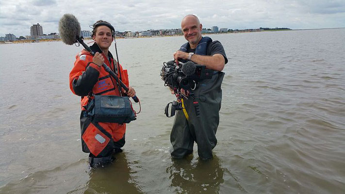 Dreharbeiten im Watt © Freiwillige Feuerwehr Cuxhaven-Duhnen