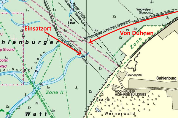 Der Einsatzort am Sahlenburger Priel © FF-Duhnen